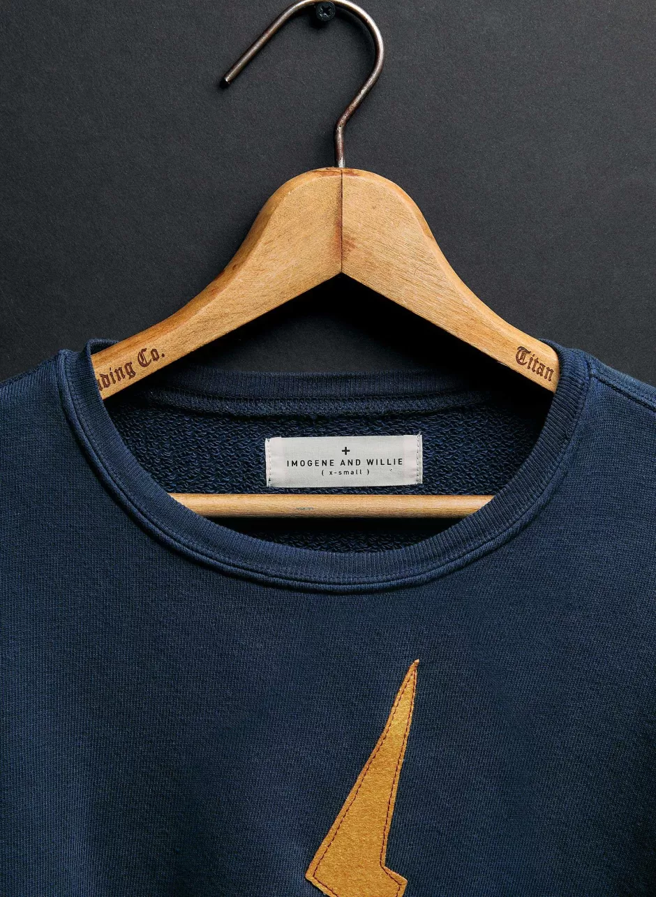The "Bolt" Sweatshirt In Faded Navy*imogene+willie Store
